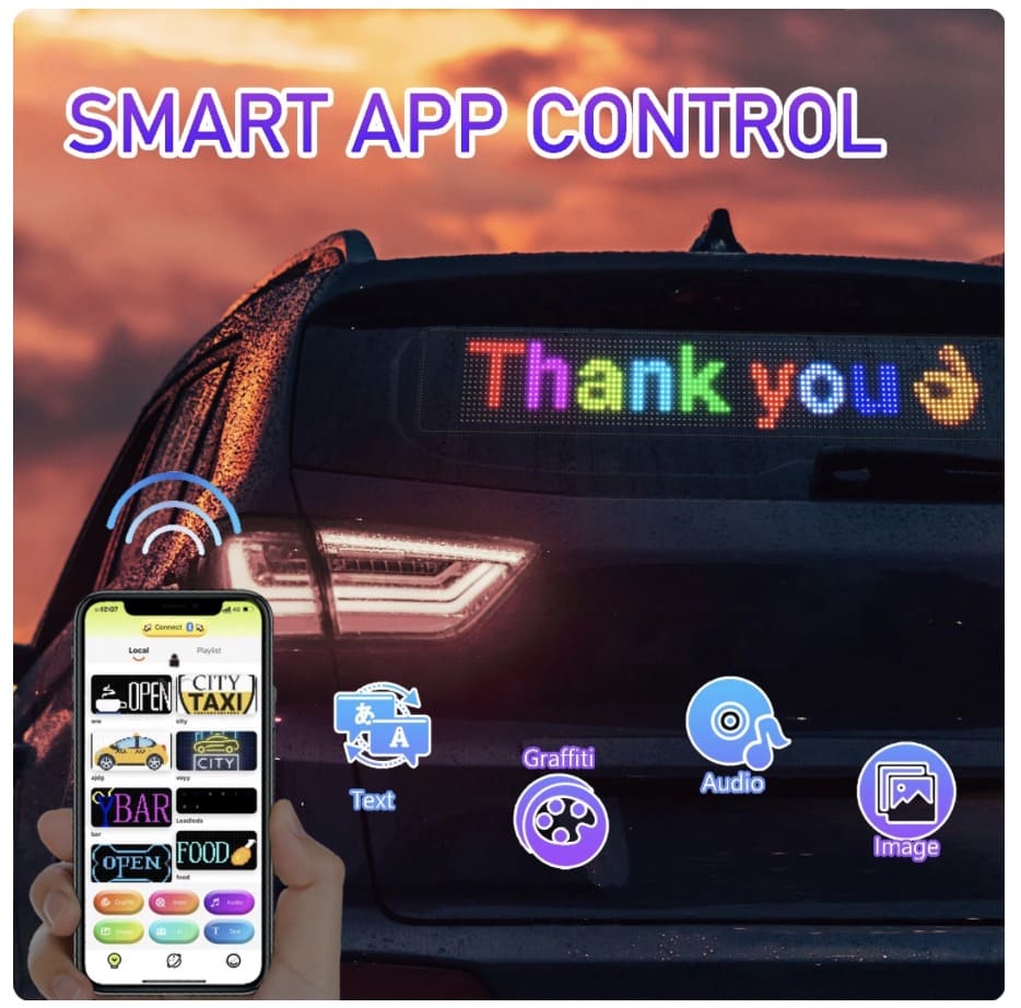תצוגת מסך פרסום LED לרכב גמישה לטלפון נייד