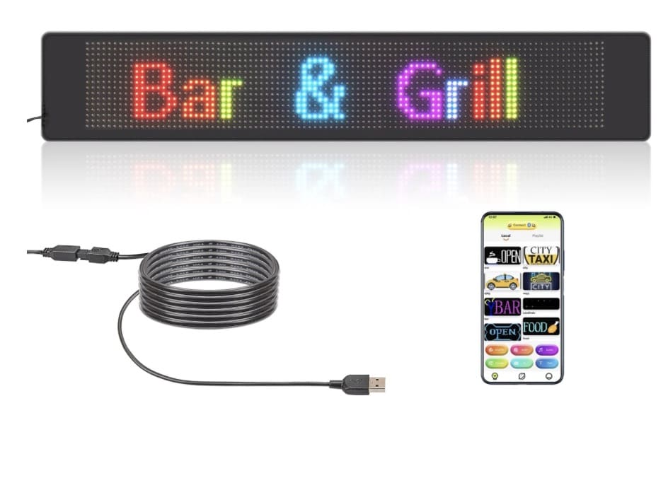 לוח פרסום LED RGB לוח גלילה גמיש לרכב רכב