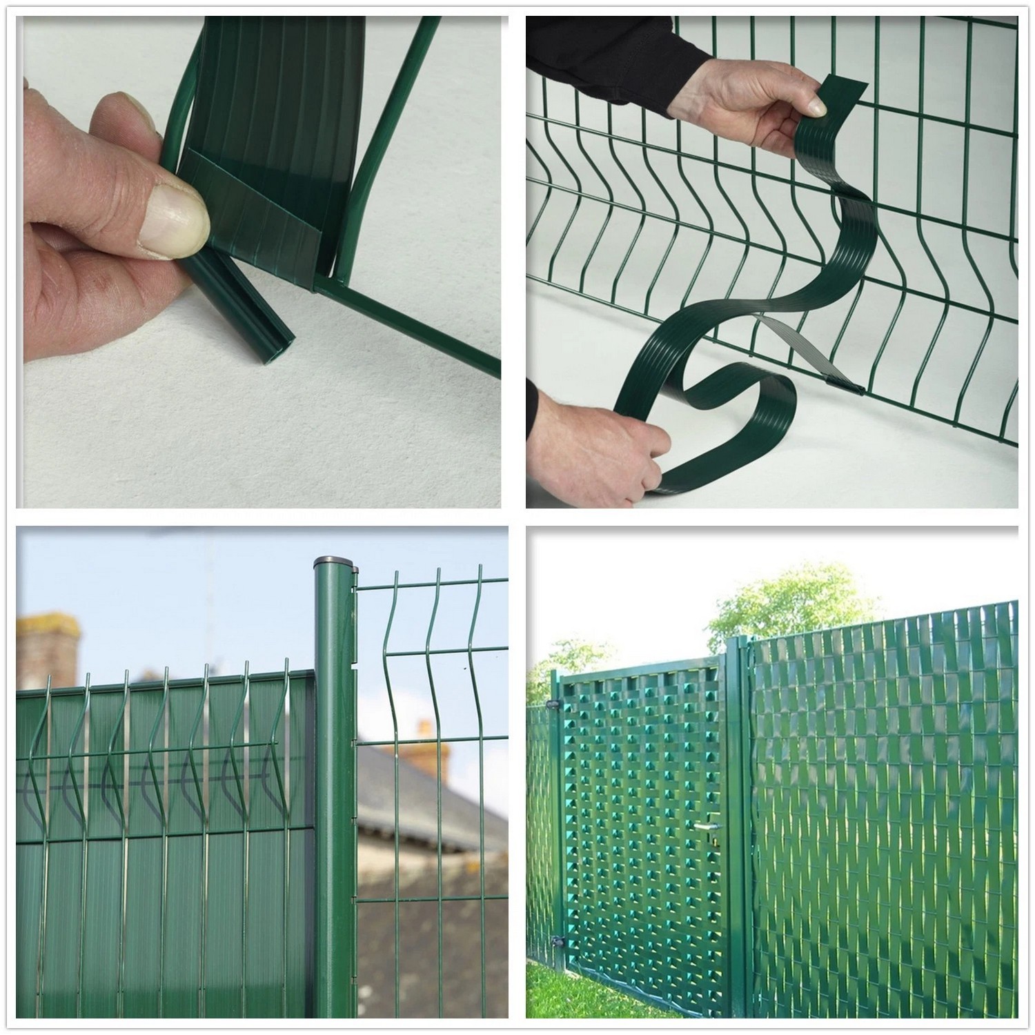 סרט פרטיות מפלסטיק גמיש PVC עבור גדר רשת תלת מימדית ירוקה